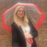 Ladies Umbrella Dome Clear Red SOAKE