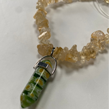 Citrine Green Flower Point Phone Strap