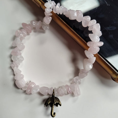 Rose Quartz Phone Charm Strap Accessory
