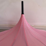 Ladies Umbrella Pagoda Frilled Pink