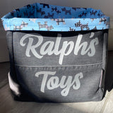 Denim Dog Toy Storage Box Personalised