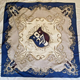 Ladies Vintage Scarf Large Navy American 27