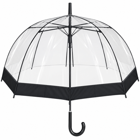 Ladies Umbrella Dome Clear Black SOAKE