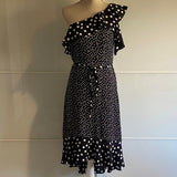 Ladies Vintage Dress Navy White Polka Dot