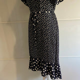 Ladies Vintage Dress Navy White Polka Dot