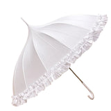 White Wedding Parasol Umbrella Frill