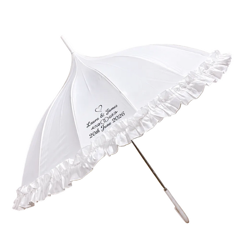 Personalised Wedding Parasol Umbrella Frill