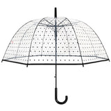 Ladies Umbrella Dome Black Polka Dot
