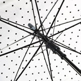 Ladies Umbrella Dome Black Polka Dot