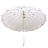 White Wedding Parasol Umbrella Frill