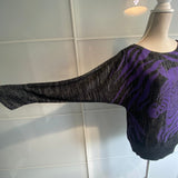 Ladies Vintage Jumper Size XL Black Lurex