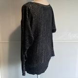 Ladies Vintage Jumper Size XL Black Lurex