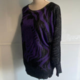Ladies Vintage Jumper Size XL Black Lurex