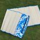 Roll Up Straw Beach Mat With Shoulder Strap Blue