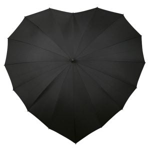 Ladies Umbrella Heart Shape Black SOAKE