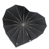 Ladies Umbrella Heart Shape Black SOAKE