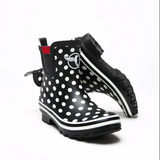 Evercreatures Ladies Ankle Wellies Polka Black