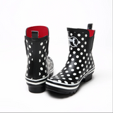 Evercreatures Ladies Ankle Wellies Polka Black