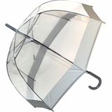 Ladies Umbrella Dome Clear Grey SOAKE