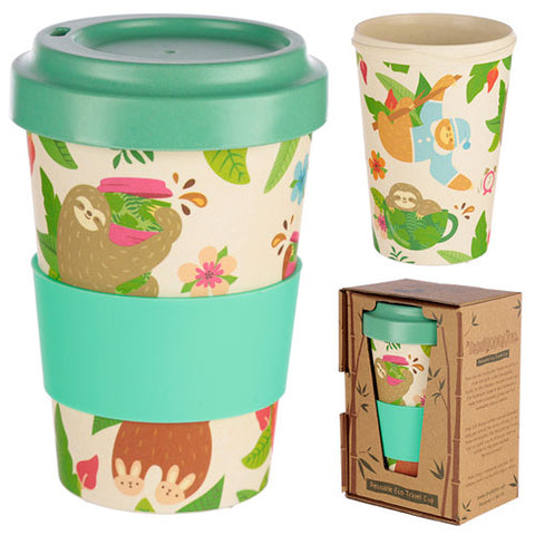 Eco Friendly Bamboo Travel Cup Sloth Design