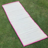 Roll Up Straw Beach Mat With Shoulder Strap Pink