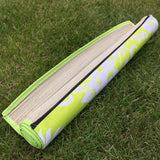 Roll Up Straw Beach Mat Shoulder Strap Green