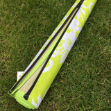 Roll Up Straw Beach Mat Shoulder Strap Green