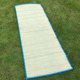 Roll Up Straw Beach Mat With Shoulder Strap Blue