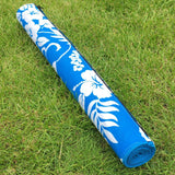Roll Up Straw Beach Mat With Shoulder Strap Blue