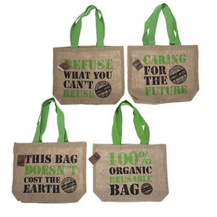 Eco Jute Shopping Bag with Quote
