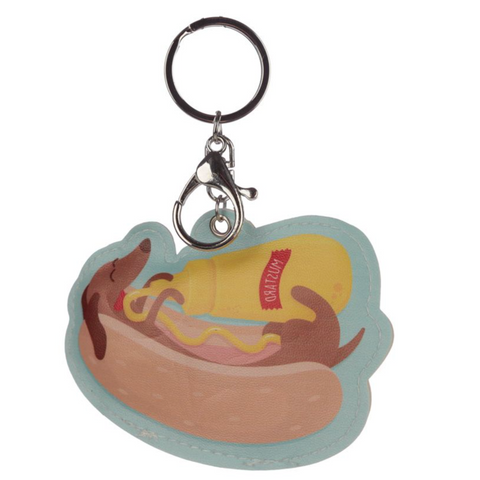 Hot Dog Keyring Leatherette