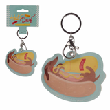 Hot Dog Keyring Leatherette