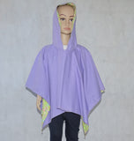 Girls Reversible Pretty Poncho Lilac