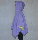 Girls Reversible Pretty Poncho Lilac