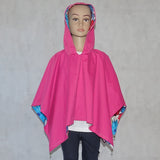 Girls Reversible Pretty Poncho Pink