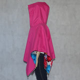 Girls Reversible Pretty Poncho Pink
