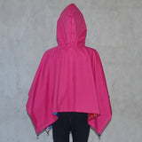 Girls Reversible Pretty Poncho Pink