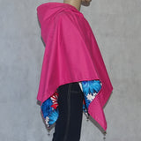 Girls Reversible Pretty Poncho Pink