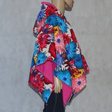 Girls Reversible Pretty Poncho Pink