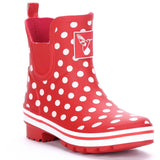 Evercreatures Ladies Ankle Wellies Polka Red