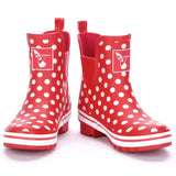 Evercreatures Ladies Ankle Wellies Polka Red