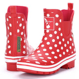 Evercreatures Ladies Ankle Wellies Polka Red