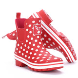 Evercreatures Ladies Ankle Wellies Polka Red