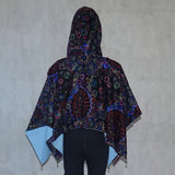 Girls Reversible Pretty Poncho Blue