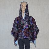 Girls Reversible Pretty Poncho Blue
