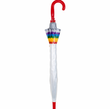 Children's Umbrella Rainbow Border Red
