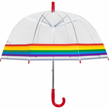 Children's Umbrella Rainbow Border Red