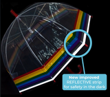 Children's Umbrella Rainbow Border Red