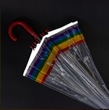 Children's Umbrella Rainbow Border Red
