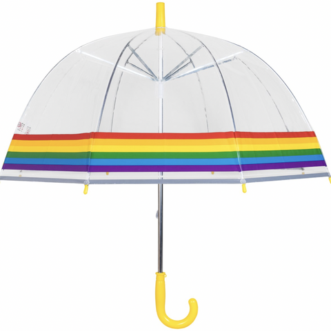 Children's Umbrella Rainbow Border Yellow